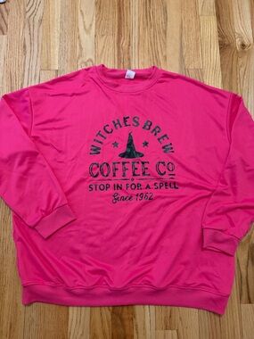 Witches Brew Coffee Co. Pink Graphic Sweatshirt size 2XL